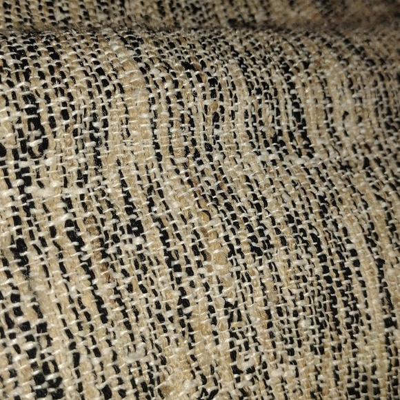 Vintage Cream and Black 100% Silk Oversized Blazer M - Picture 3 of 7